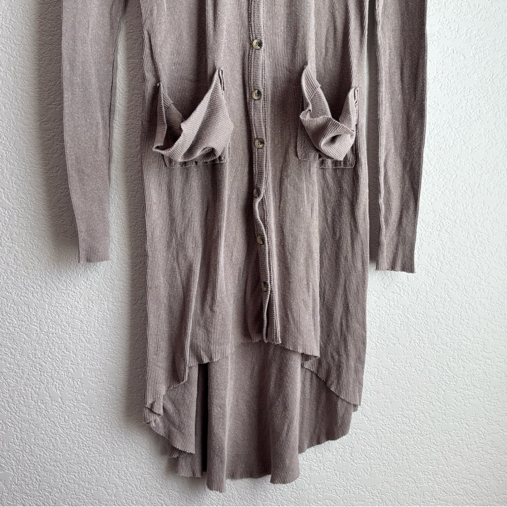 Free People Beach Bonita Ribbed Up Long Sleeve Mini Dress Small - Picture 5 of 6